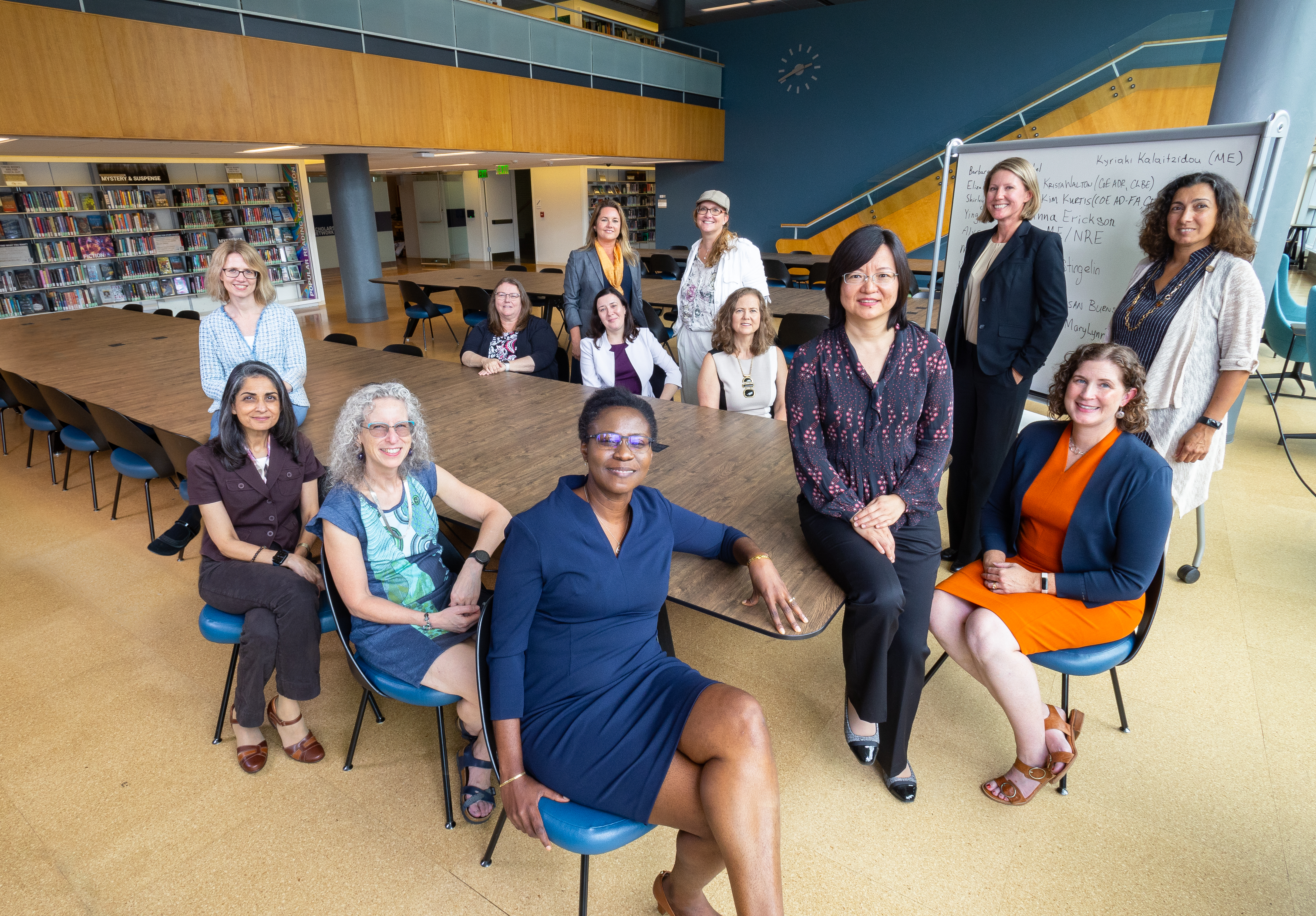A record 14 women serve in administrative leadership roles in the College of Engineering in 2023. (Not pictured: Lauren Stewart, who was appointed interim associate chair in the School of Civil and Environmental Engineering after the photo.)
